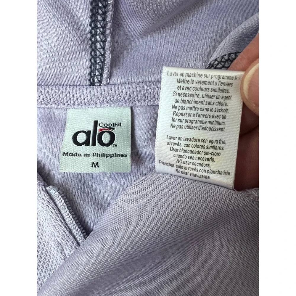 Alo Yoga CoolFit‎ Hoodie Women M Purple Excellent 1/4 Zip Long Sleeve Activewear